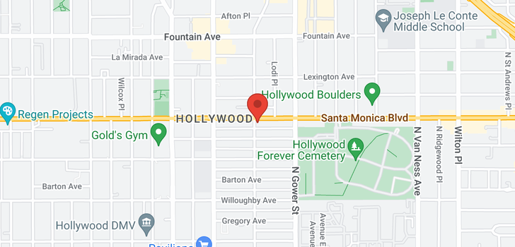 map of 6174 Santa Monica Hollywood, CA 90038